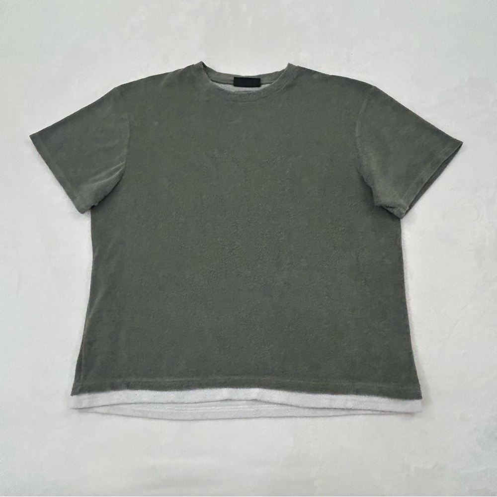 The Couture Club Streetwear Green Terry Cloth Short Sleeve Shirt Men’s Size L/XL